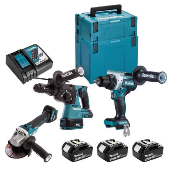 Combopack 3 outils DGA506 DHR243 DDF486 Makita DLX3157TJ