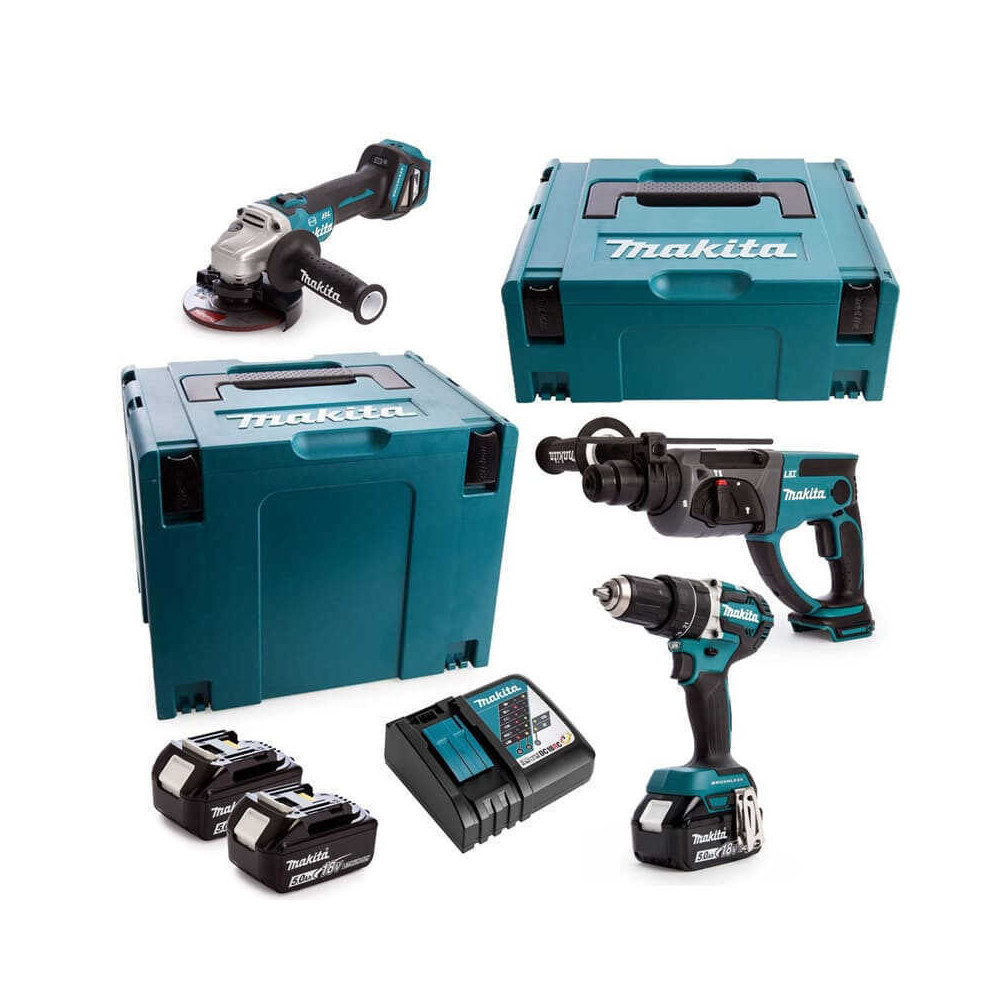 Pack 3 machines Makita DLX3093TJ 3x5,0 Ah au prix HT