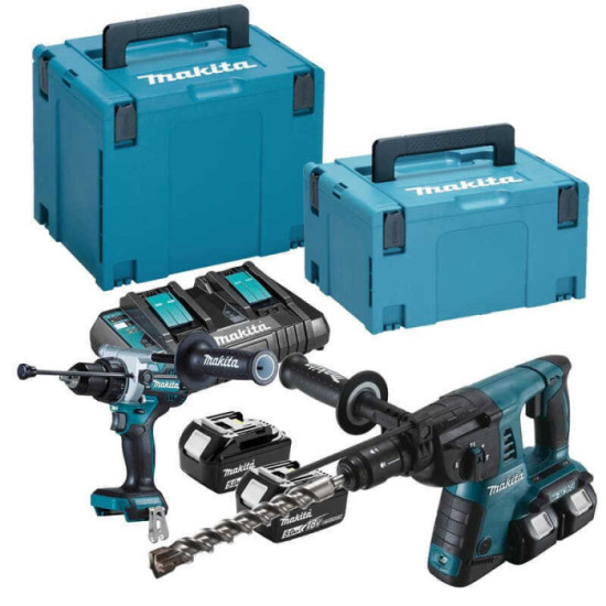 Combopack perceuse DHP486 et perforateur DHR264 Makita DLX2470PTJ
