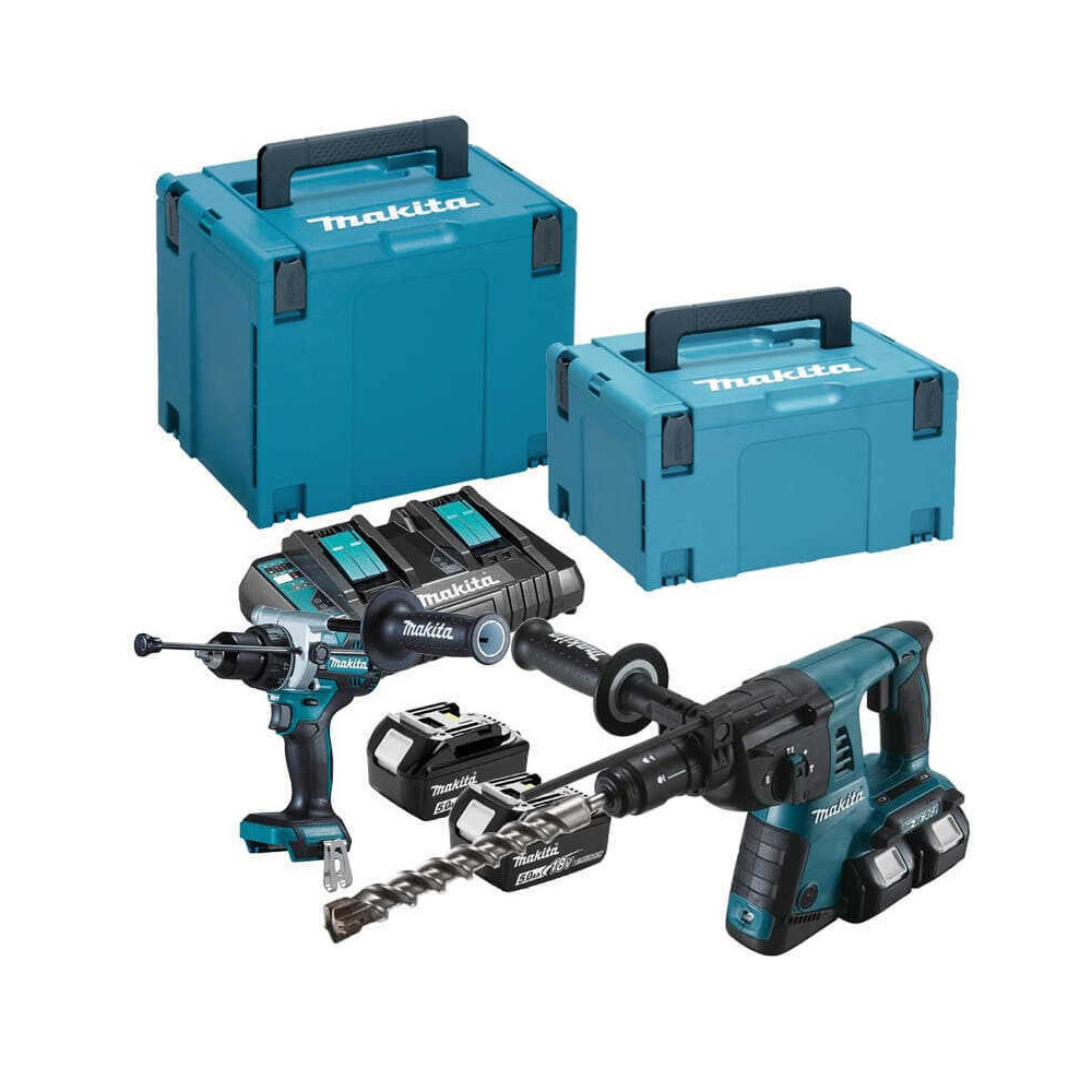 Combopack perceuse DHP486 et perforateur DHR264 Makita DLX2470PTJ