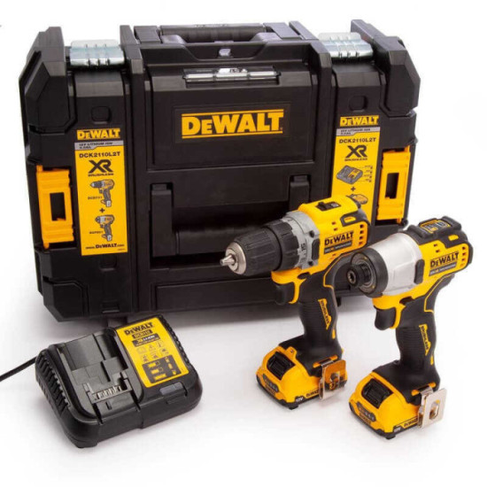 Pack 2 outils 12V xr DCD701 DCF801 Dewalt DCK2110L2T