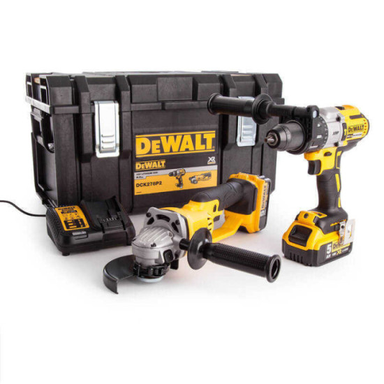 Pack perceuse visseuse percussion meuleuse angle Dewalt DCK278P2
