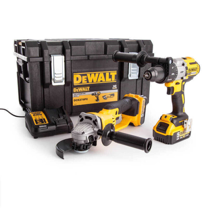 Pack perceuse visseuse percussion meuleuse angle Dewalt DCK278P2