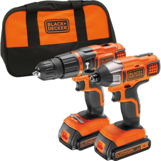 Pack perceuse visseuse percussion visseuse chocs Black Decker BDCHIM18B