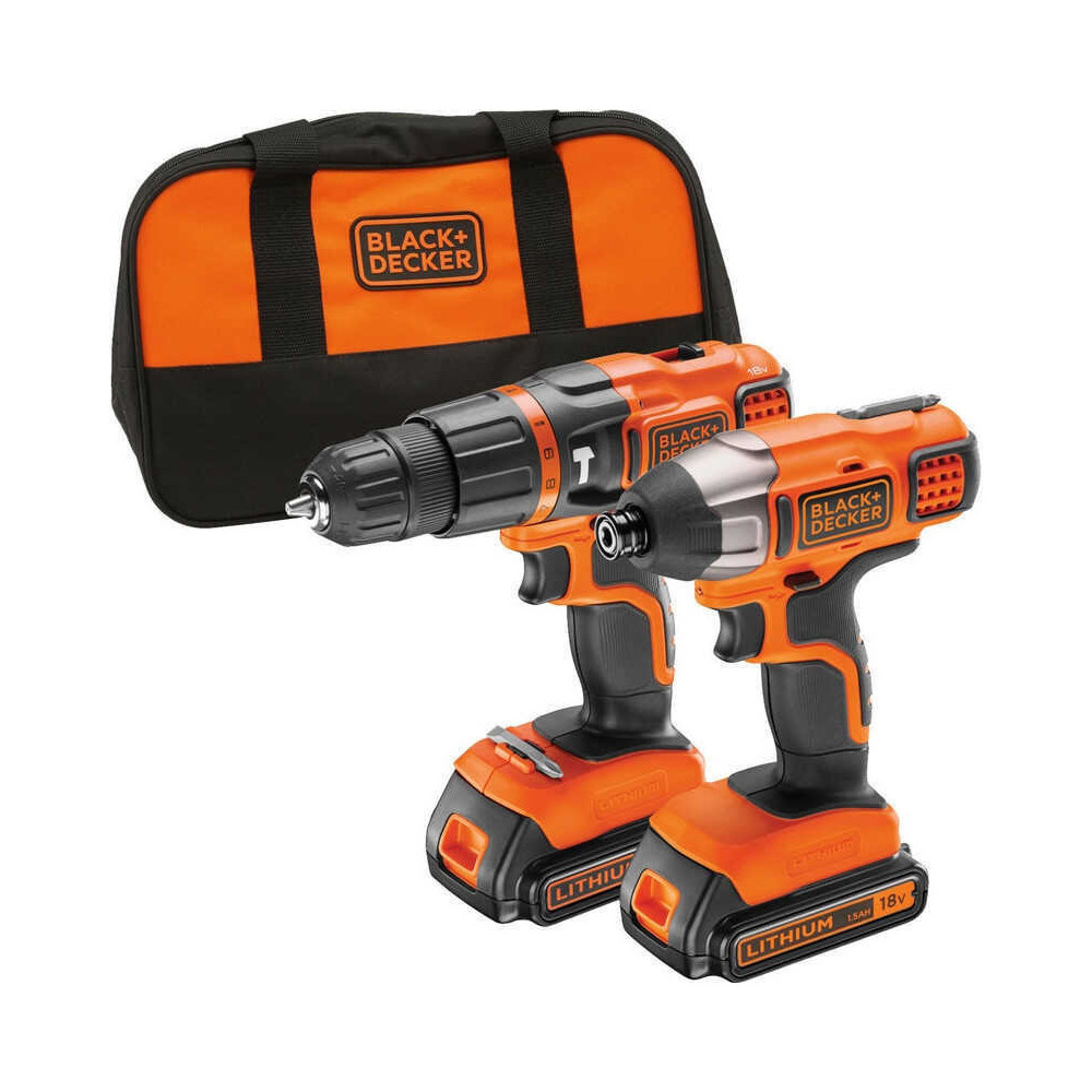 Pack perceuse visseuse percussion visseuse chocs Black Decker BDCHIM18B