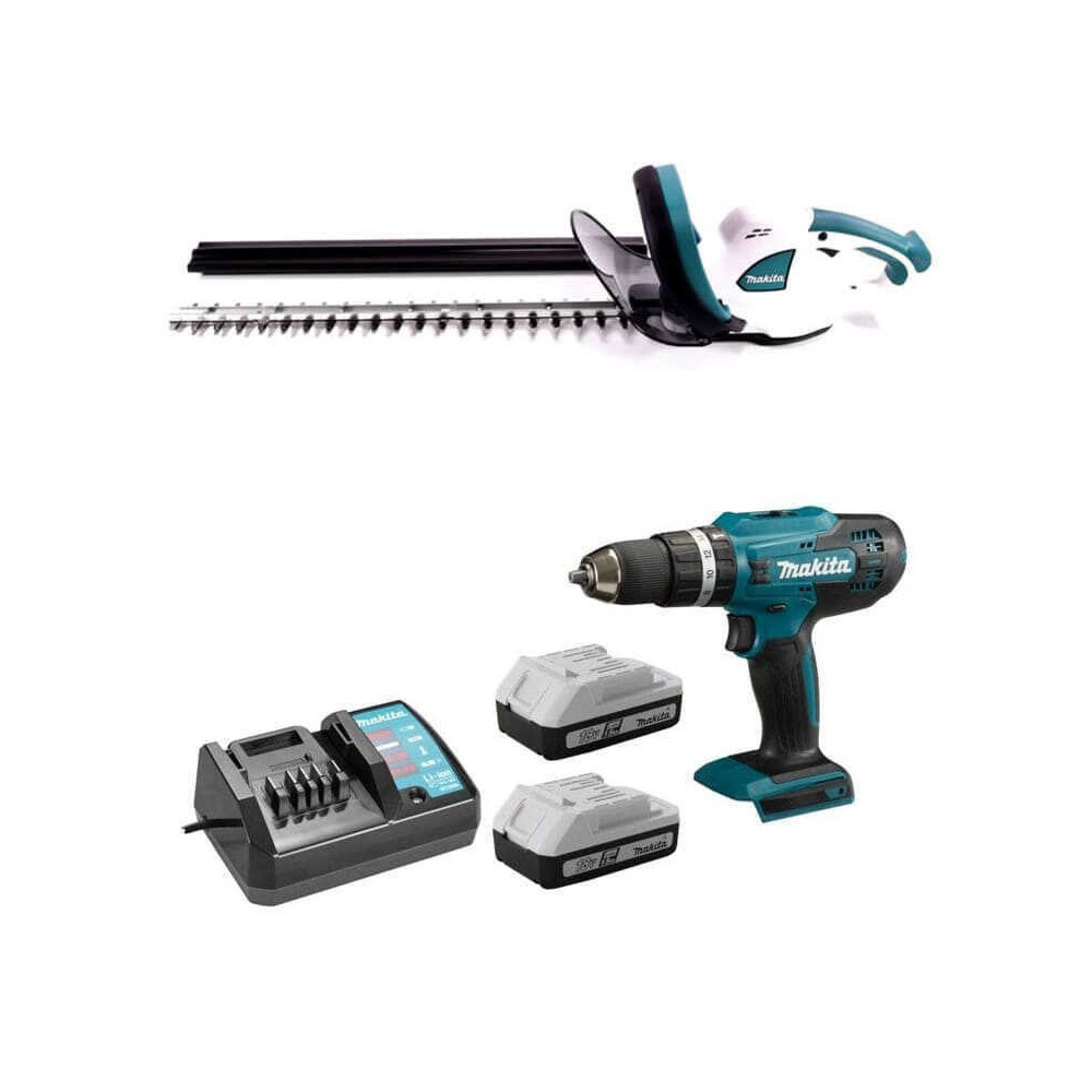 Perceuse et taille haie Makita DF488DWE UH522D