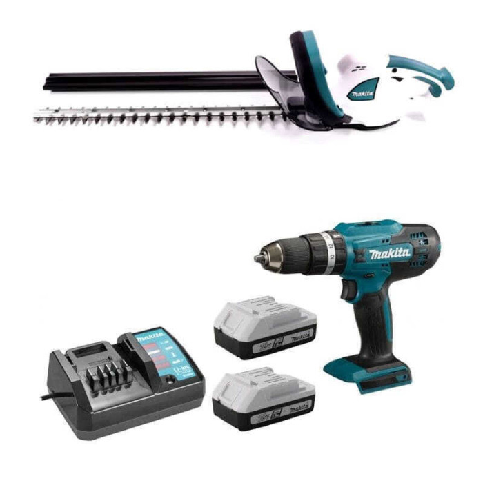 Perceuse et taille haie Makita DF488DWE UH522D