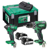 Pack 2 outils 18V perceuse DS18DBSL visseuse a chocs WH18DBSL Hikoki KC18DBSLWBZ