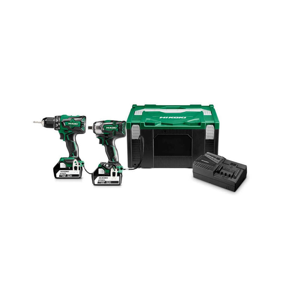 Pack 2 outils 18V perceuse DS18DBSL cle a chocs WR18DBDL2 Hikoki KC18DPLWDZ