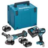 Pack 2 outils sans fil lxt DHP485 DGA504 Makita DLX2334J