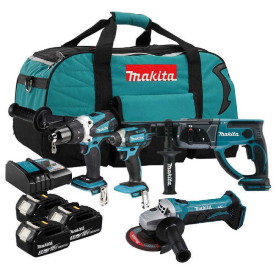 Combo pack 4 outils sans fil lxt dans sac a outils Makita DLX4017
