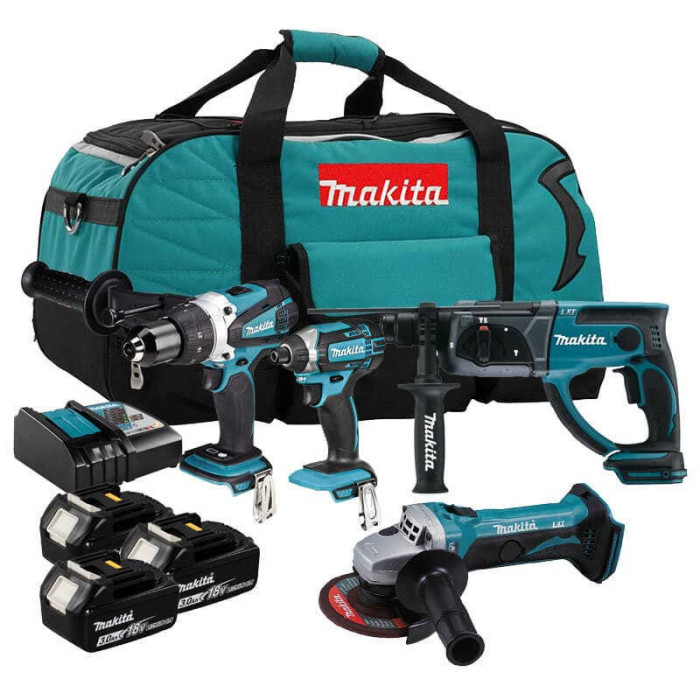 Combo pack 4 outils sans fil lxt dans sac a outils Makita DLX4017