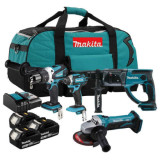 Combo pack 4 outils sans fil lxt dans sac a outils Makita DLX4017
