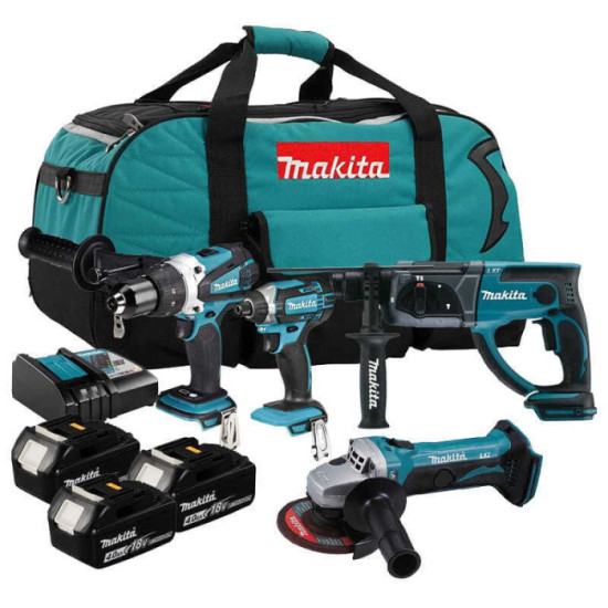 Combo pack 4 outils sans fil lxt dans sac a outils Makita DLX4017M