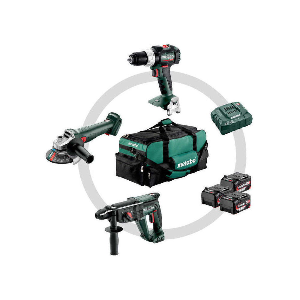 Pack 3 outils sans fil 18V li power 3X5AH Metabo 685212000