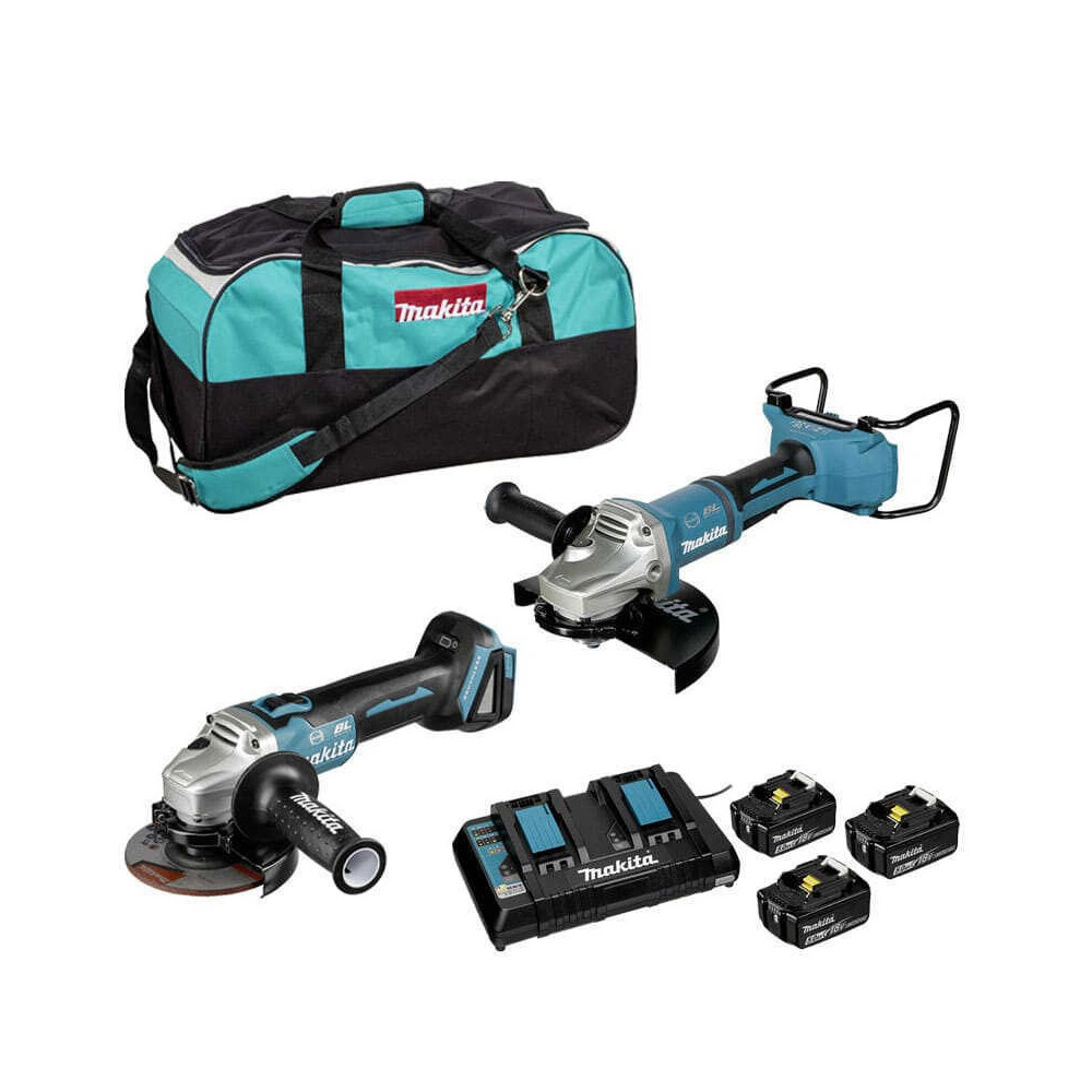 Pack 2 outils lxt DGA900 DGA506 3X50 ah Makita DLX2245PT1