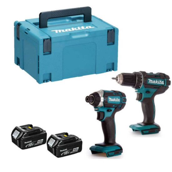 Pack 2 outils perceuse visseuse DDF482 DTD152 18 v 2X 40AH makpac Makita DLX2127MJ