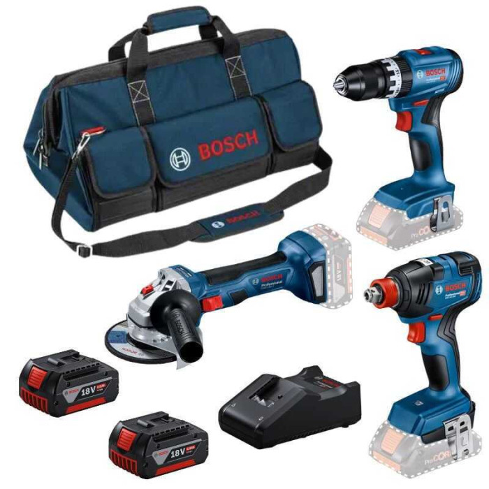 Pack 3 outils 18V 2X 50AH combi kit avec 1 sac m professional Bosch 0615990N31