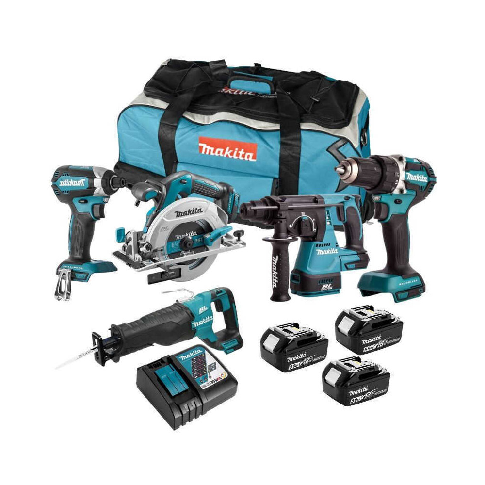Pack 5 outils 18V lxt 3X50 ah dans sac Makita DLX5032T