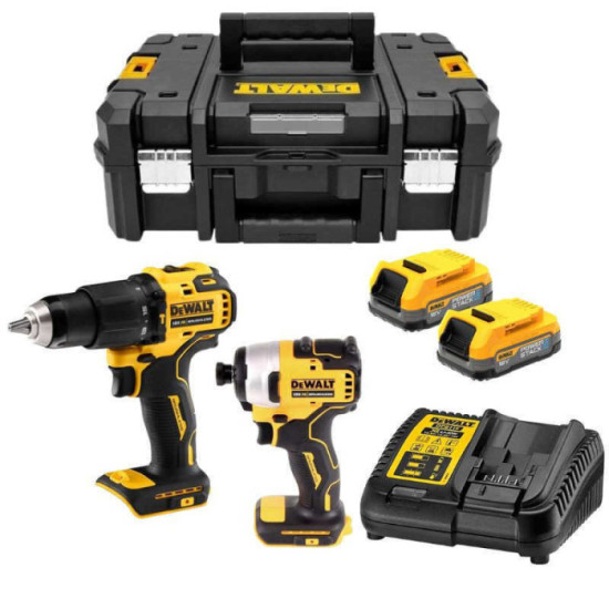 Pack 2 outils 18V xr 2X17 ah DCD709 DCF809 en coffret Dewalt DCK2062E2T qw