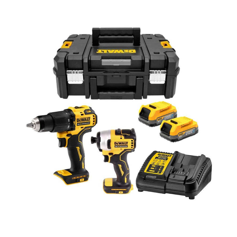 Pack 2 outils 18V xr 2X17 ah DCD709 DCF809 en coffret Dewalt DCK2062E2T qw