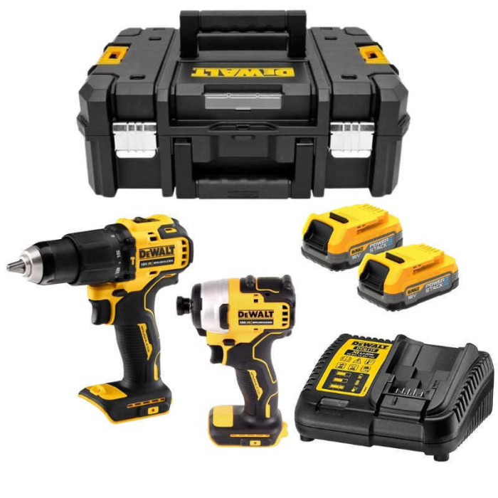Pack 2 outils 18V xr 2X17 ah DCD709 DCF809 en coffret Dewalt DCK2062E2T qw