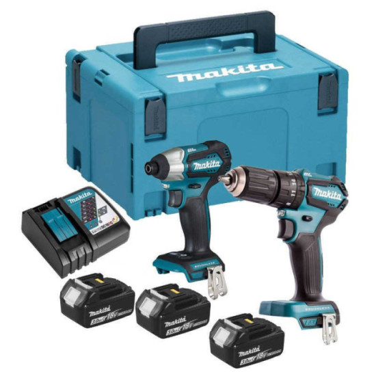 Lot 2 outils DHP483 DTD155 3X30 ah en makpac Makita DLX2221JX3