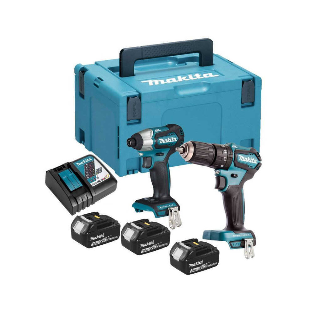 Lot 2 outils DHP483 DTD155 3X30 ah en makpac Makita DLX2221JX3
