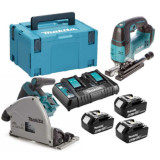 Pack 2 scies DSP600DJV182 3X50 ah en makpac Makita DLX2234PX2