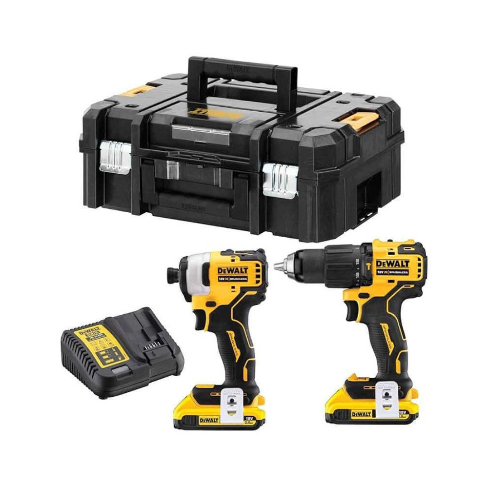 Pack 2 outils 18V xr 2X20 ah DCD709 DCF809 en coffret Dewalt DCK2062D2T qw