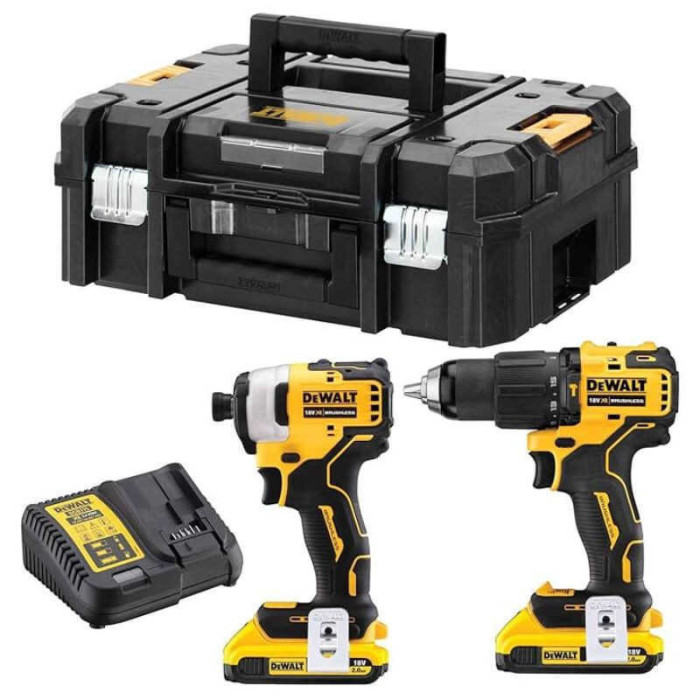 Pack 2 outils 18V xr 2X20 ah DCD709 DCF809 en coffret Dewalt DCK2062D2T qw