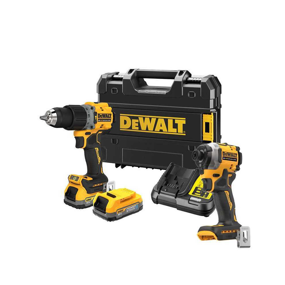 Pack 2 outils 18V powerstack Dewalt DCK2050E2T qw