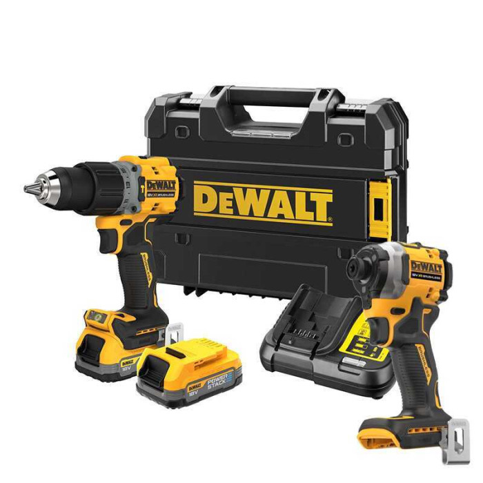 Pack 2 outils 18V powerstack Dewalt DCK2050E2T qw