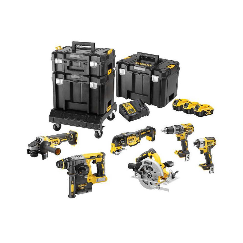 Pack 6 outils xr 18V 3X50 ah dans 3 coffrets tstak Dewalt DCK685P3T qw