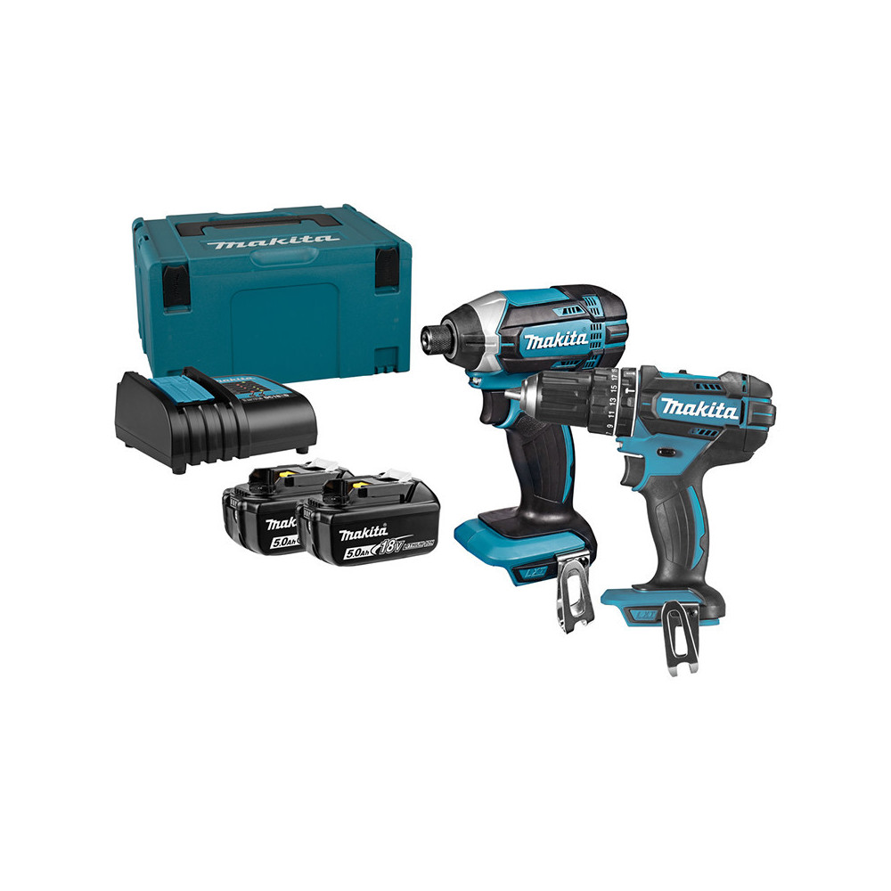 Combopack 2 outils DHP482 DTD152 2X50 ah makpac Makita DLX2131STJ