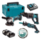 Pack lot renovation DHR202 DGA452 DJR183 2X50AH en makpac Makita