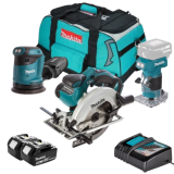 Pack menuisier DSS611 DBO180 DRT52 2X50AH en sac Makita