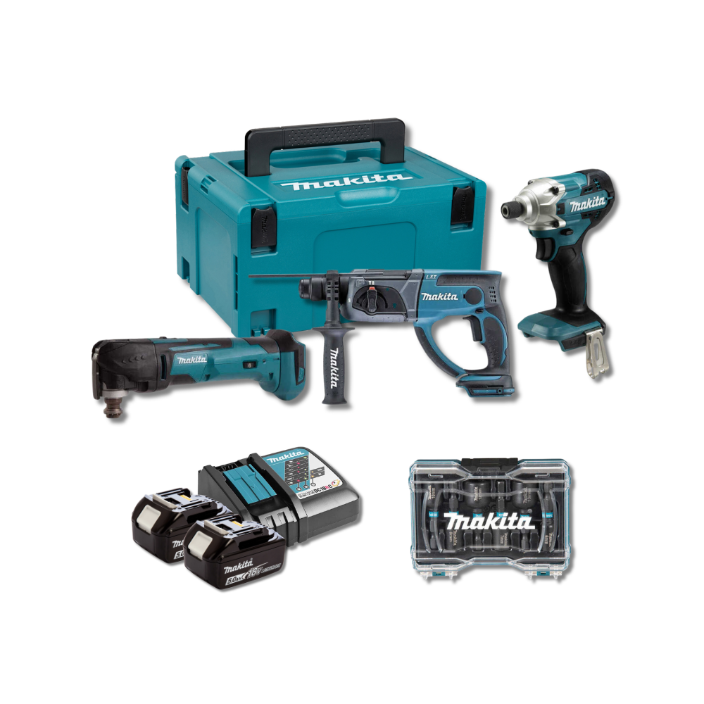 Pack lot plombier DHR202 DTM51 DTD156 2X50AH en makpac Makita