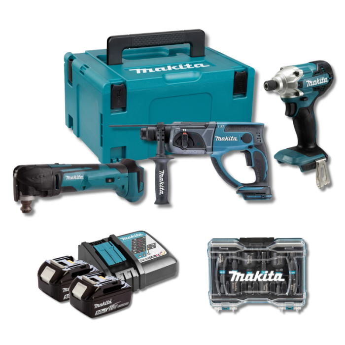 Pack lot plombier DHR202 DTM51 DTD156 2X50AH en makpac Makita