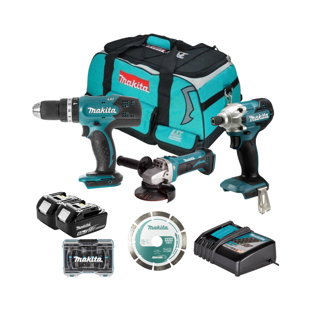 Pack lot artisan DHP453 DGA452 DTD156 2X50AH en sac Makita xpack arti sac