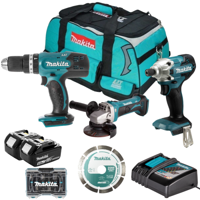 Pack lot artisan DHP453 DGA452 DTD156 2X50AH en sac Makita xpack arti sac