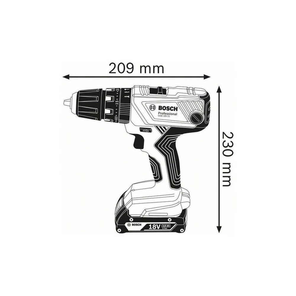 Perceuse a percussion 18V professionnal gsb 18V 21 Bosch 0615990M00