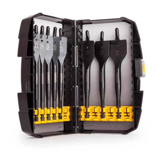 Coffret de 8 meches a bois plates pour perceuse Dewalt DT7943B