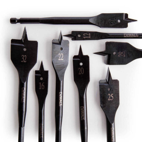 Coffret de 8 meches a bois plates pour perceuse Dewalt DT7943B
