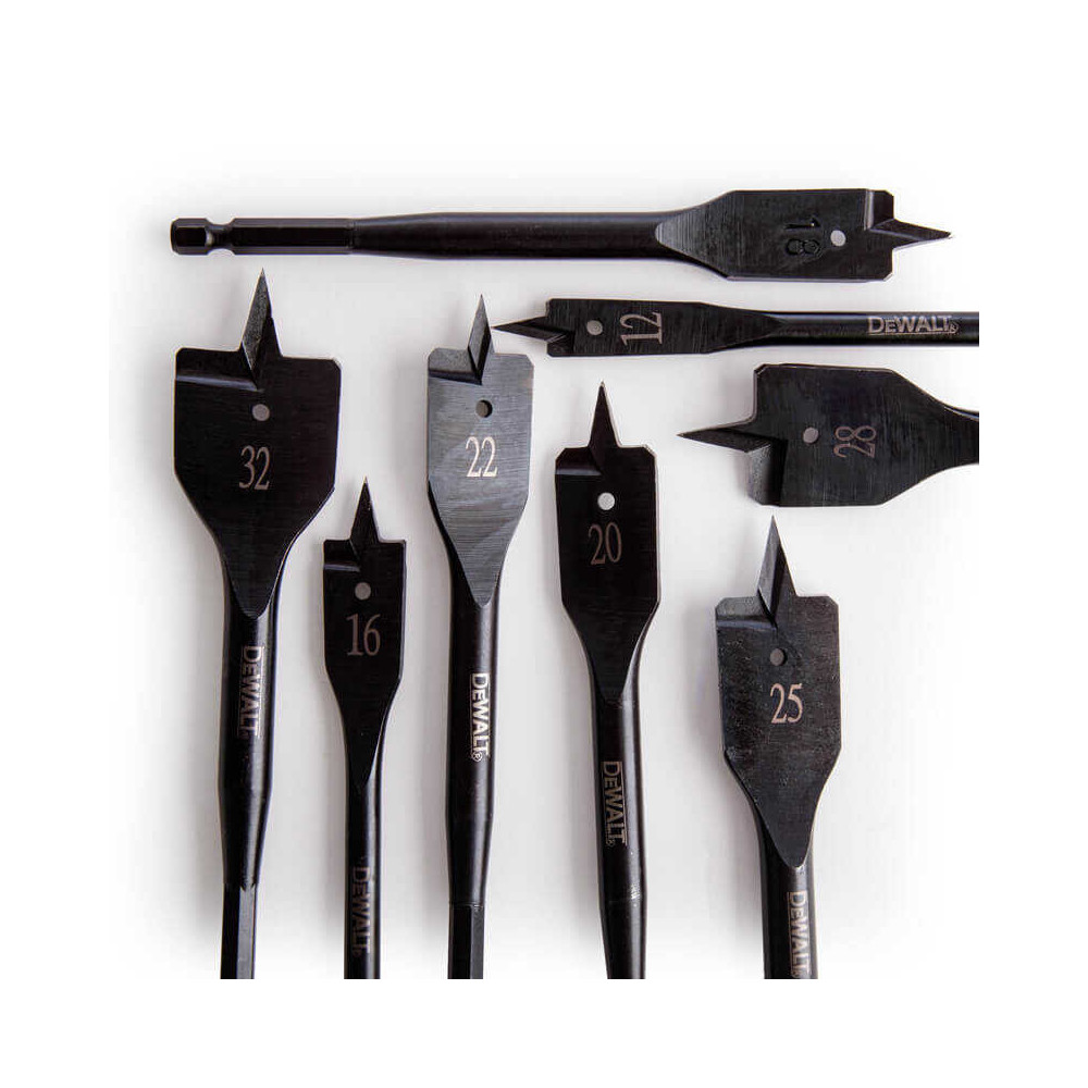Coffret de 8 meches a bois plates pour perceuse Dewalt DT7943B