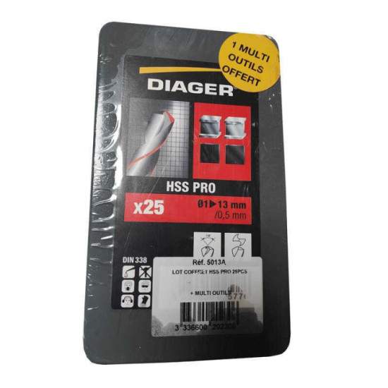 Coffret plastique foret metal diager 5013A