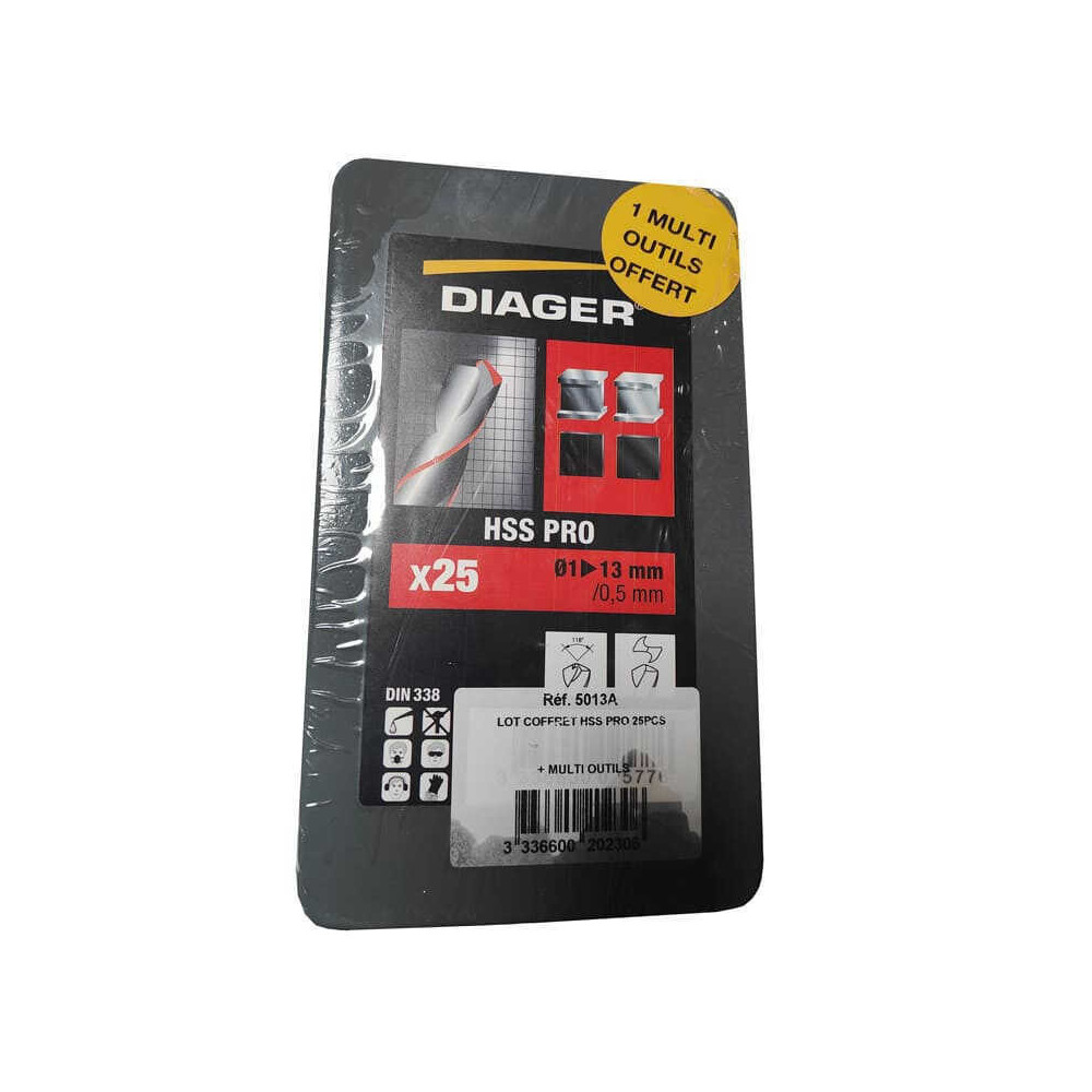 Coffret plastique foret metal diager 5013A