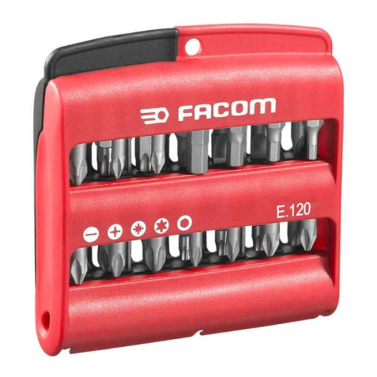 Coffret de 28 embouts de vissage dans etui Facom E120