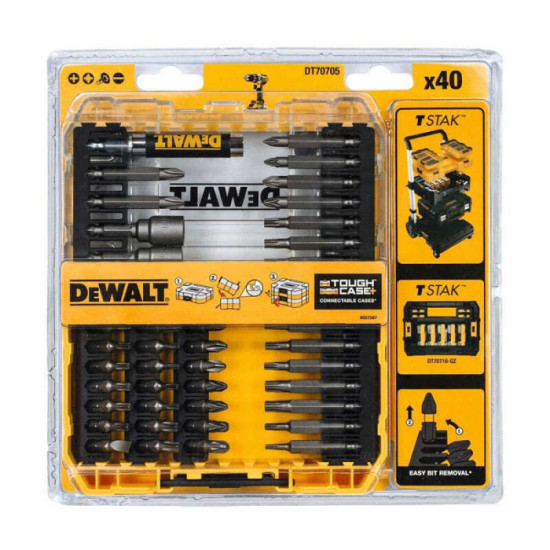 Petit coffret toughcase embout 25 et 50 mm 40 pcs Dewalt DT70705