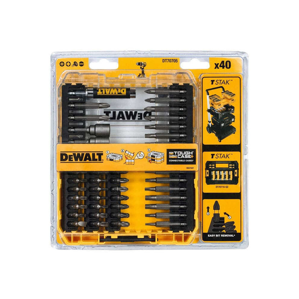 Petit coffret toughcase embout 25 et 50 mm 40 pcs Dewalt DT70705